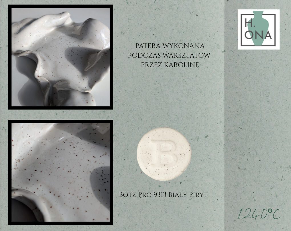 Patera z warsztatów — szkliwo Botz Pro 9313 Biały Piryt