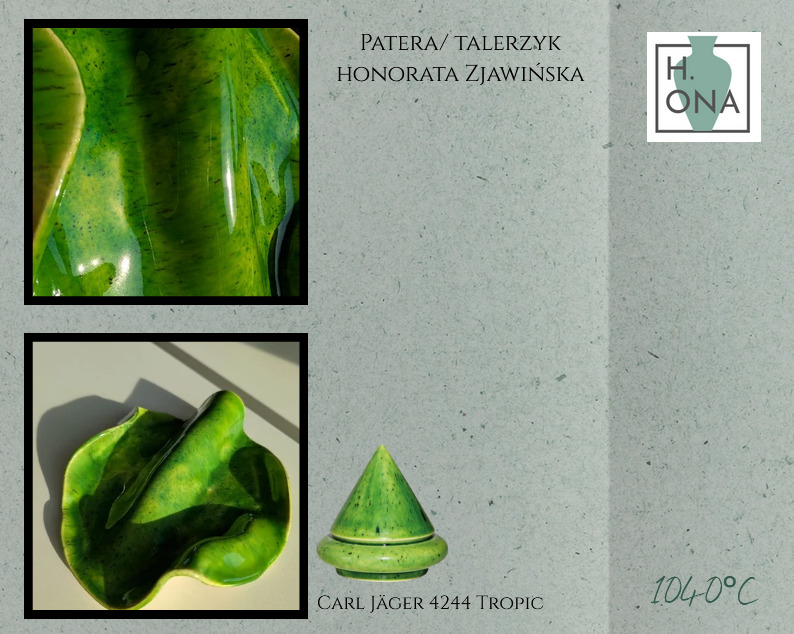 Patera / talerzyk — Honorata Zjawińska — szkliwo Carl Jäger 4244 Tropic